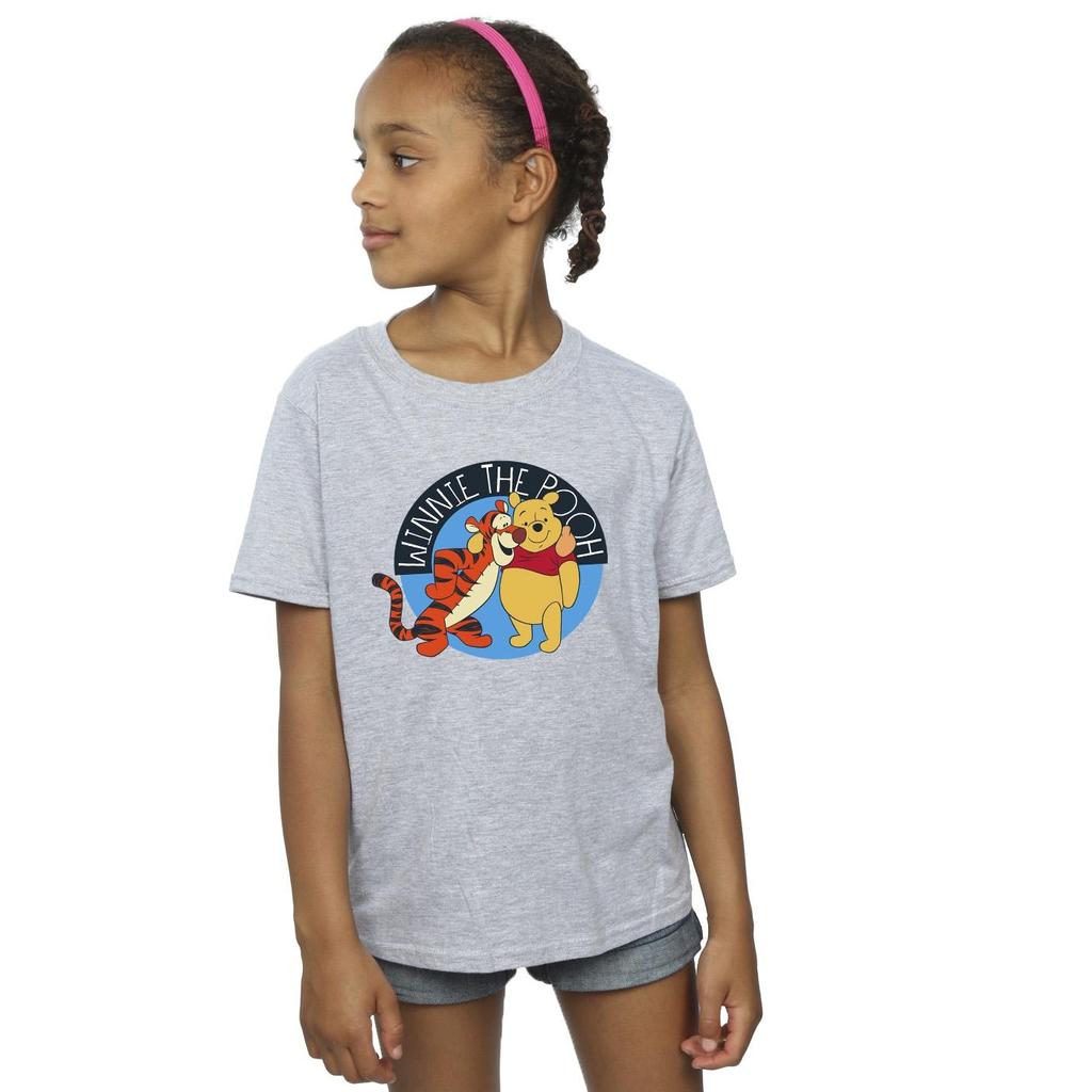 Disney Хлопковая футболка с изображением Винни-Пуха и тигра для девочек