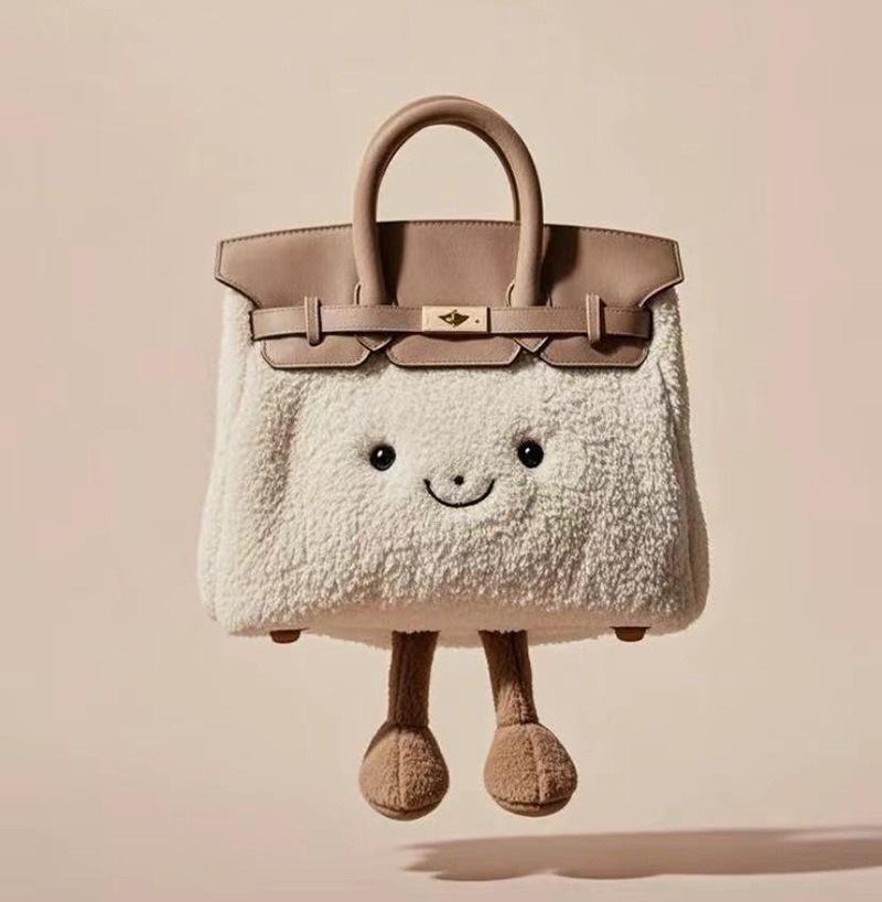 Jllycat Cute Fluffy Platinum Doll Crossbody Elf Handbag