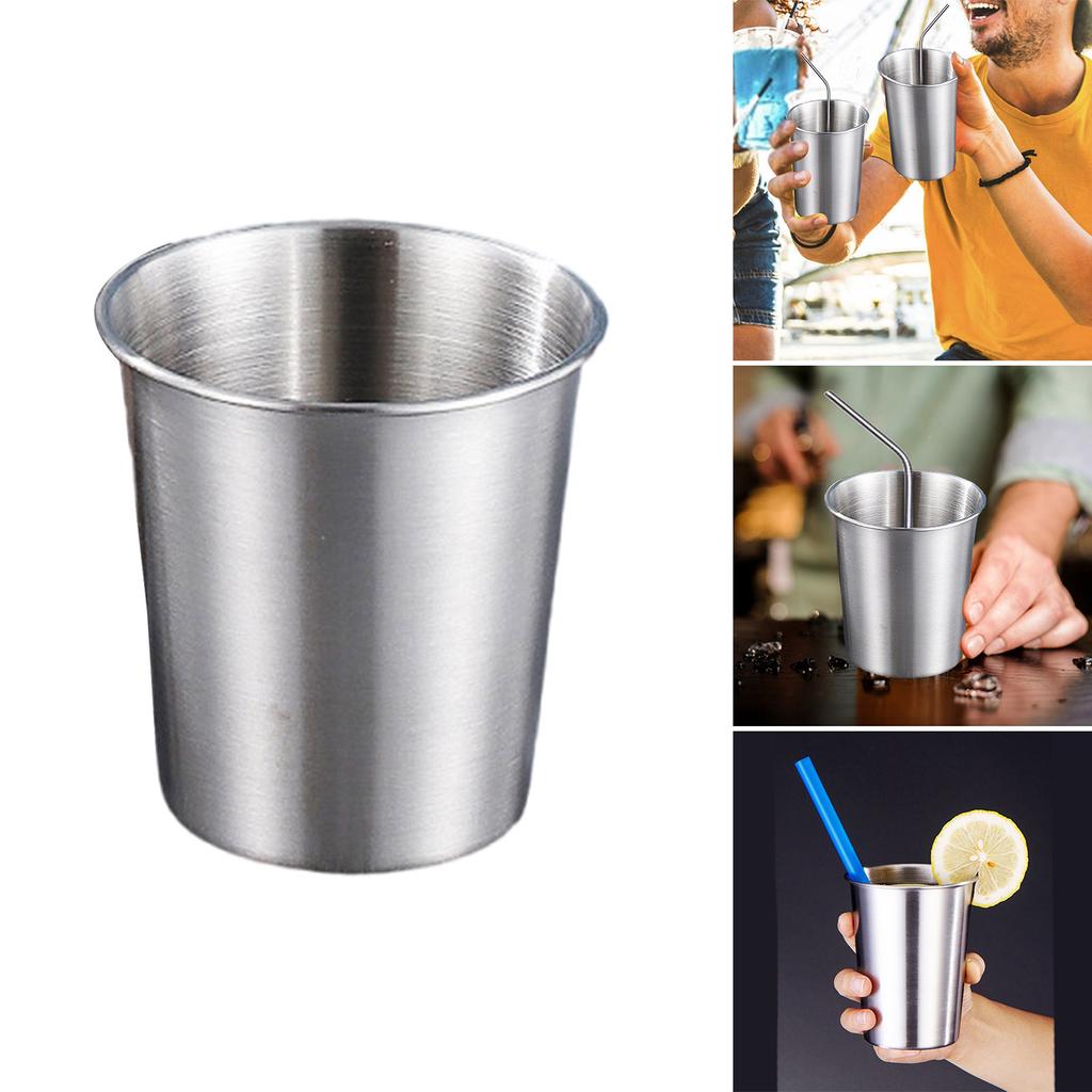 Упаковка из 4 шикарных стаканов для питья из нержавеющей стали для детей, прочные металлические стаканы для кемпинга и повседневного использования