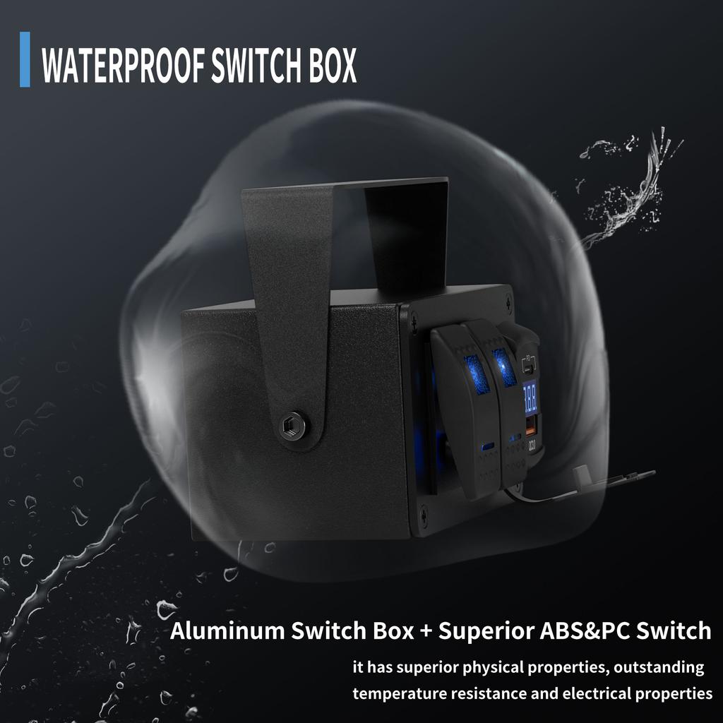 2-клавишный переключатель, водонепроницаемая светодиодная панель переключателей 12 В, однополюсный переключатель ВКЛ/ВЫКЛ с двумя USB-выходами для лодок, морских автомобилей