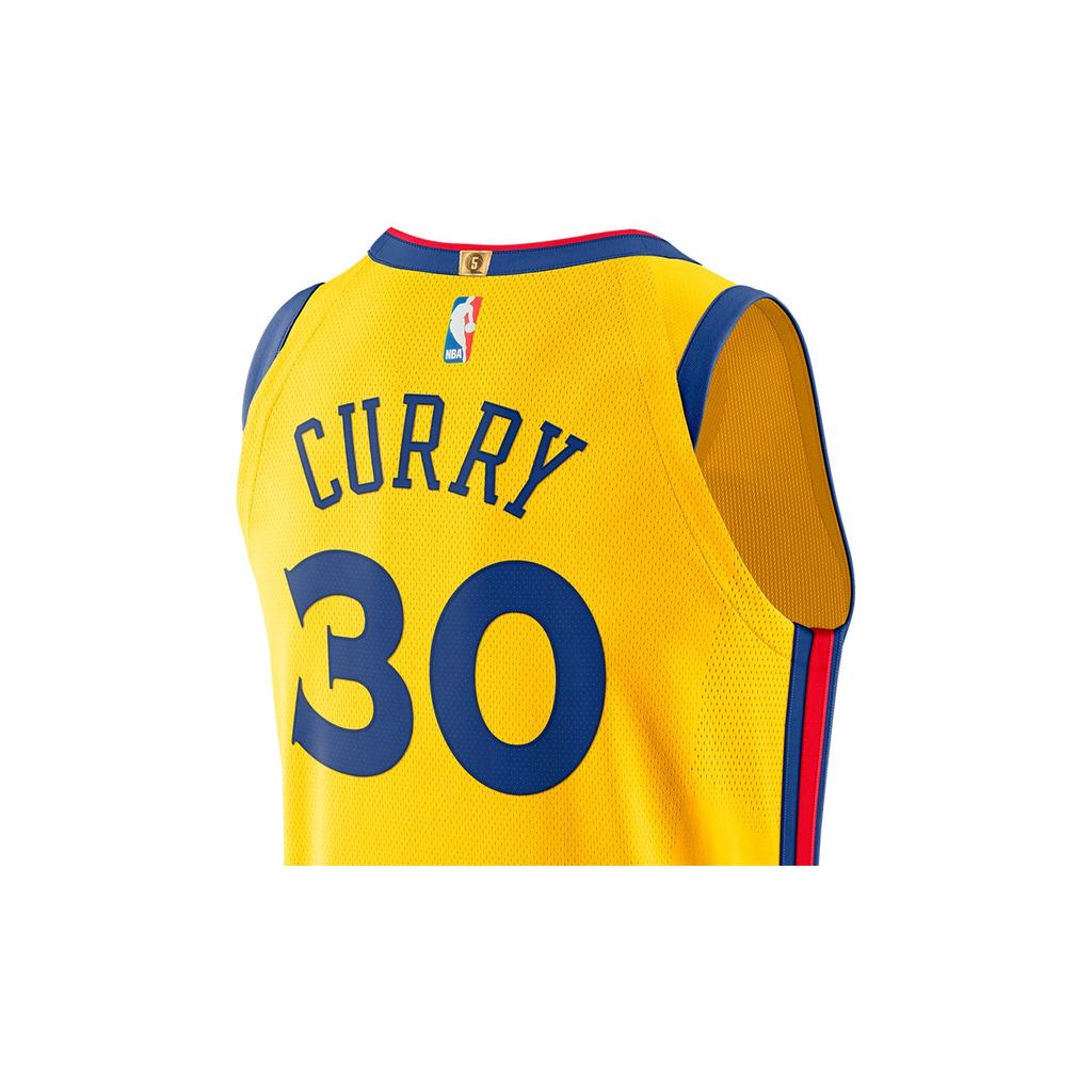 Nike NBA City Edition Connected Jersey Stephen Curry #30 Golden State Warriors Баскетбольная жилетка прямого кроя Мужские топы Желтый AH6052-728