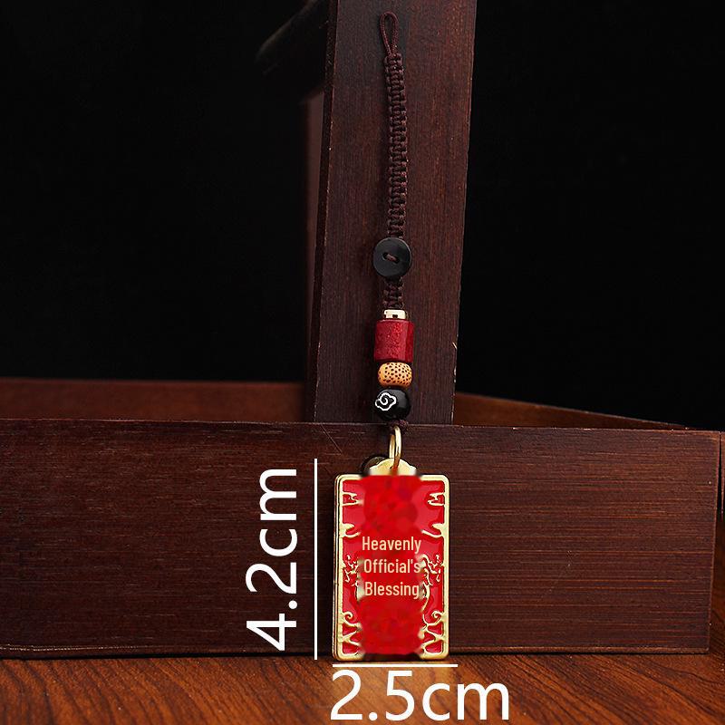 Китайский брелок «Тяньгуань Цифу Фу» в честь года змеи – подвеска из сплава и веревки ручной работы