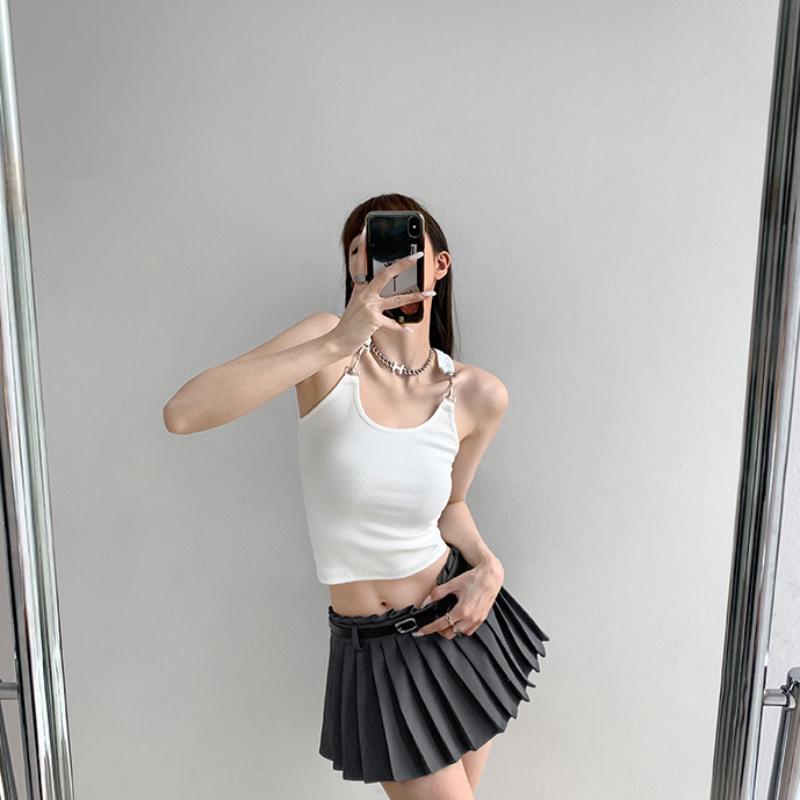 Укороченные топы на бретельках с металлическим крючком, женские дизайнерские сексуальные черные футболки с запахом, модный облегающий жилет, летние топы Urbano Slim Body