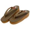 Kyoto Kimono Yuzen Women's Karen Blosso Zori Sandals, Boxed, Made In Japan (Ledger) (Amber X Amber, L)
