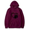 2025 spring and autumn men's black cat claw love couple shirt hooded sweater direct supply one piece hair