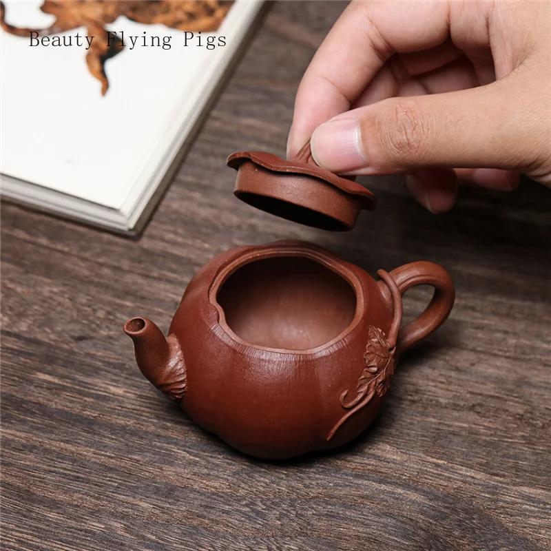 10.7X5.9CM креативный ручной работы фиолетовый глиняный горшок, оригинальная шахта, старая секция тыквы, чайный сервиз, чайник кунг-фу