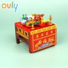Ovly The God of Fortune Wealth Desk MOC Parts Foods Square Table Set DIY Building Block Kit Kids Gift with Manual