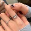 Sweet and cool wind liquid butterfly zircon ring, personalized versatile index finger ring, niche design open ring
