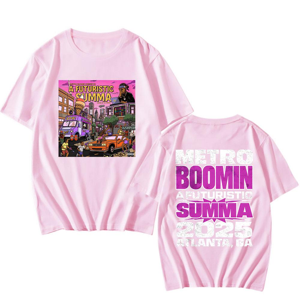 2026 ВеснаЛето Metro Boomin Футуристичный SUMMA Обложка Хлопок Мужская Футболка Уличный Рок Хип-Хоп