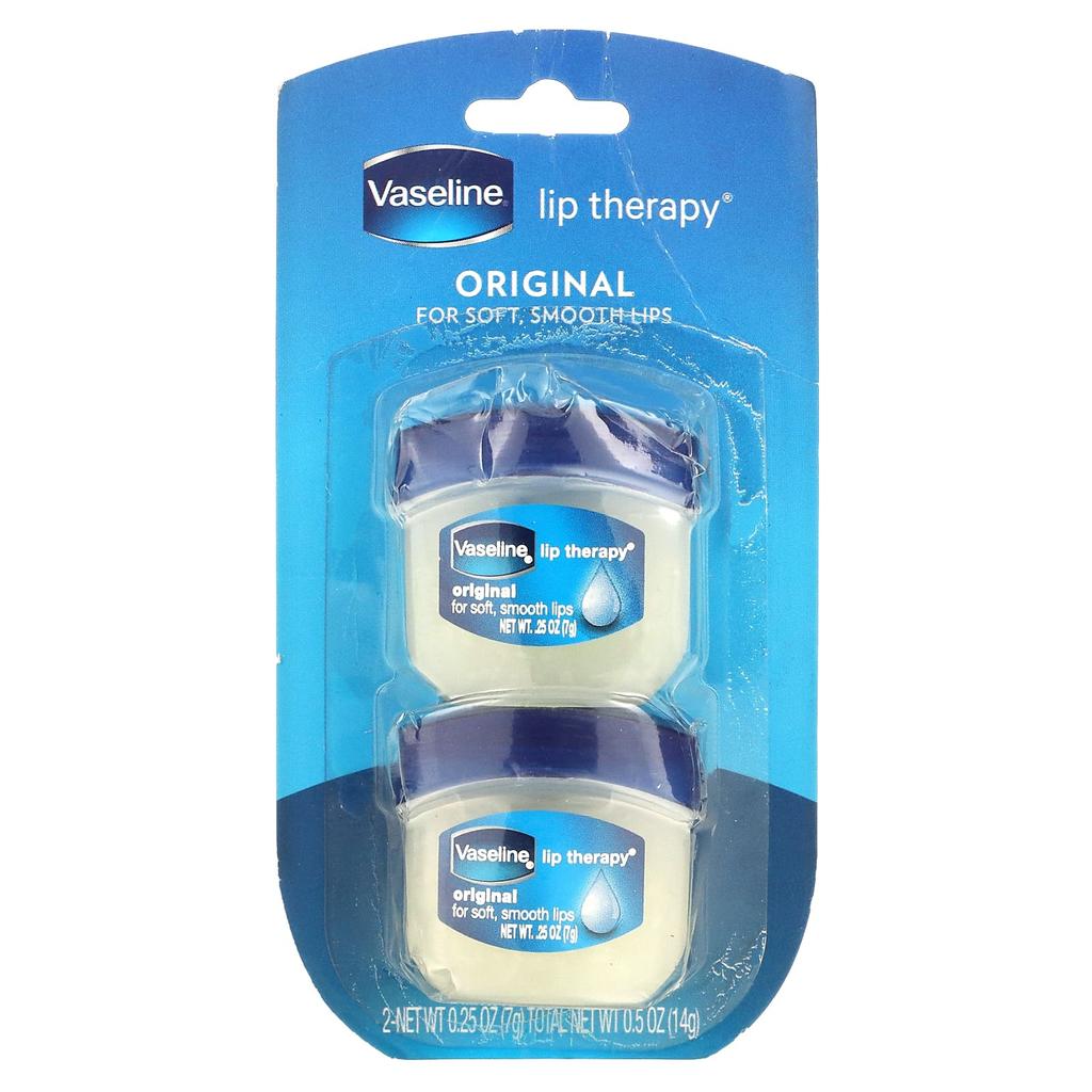 Vaseline Lip Therapy, Оригинальный бальзам для губ, 2 упаковки, 7 г (0,25 унции) каждый