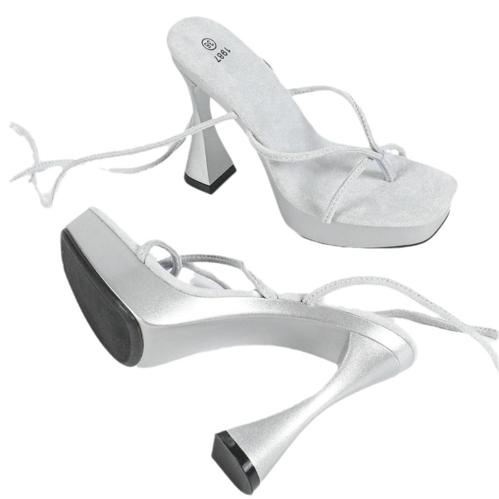 Женские сексуальные босоножки на платформе 12 см, сексуальная модель автомобиля, модные толстые каблуки с кристаллами и квадратной головкой, нескользящие LFD-1987-Q2