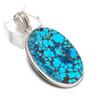 Natural Tibetan Turquoise 925 Sterling Silver Jewelry Pendant 2.13" i2D30