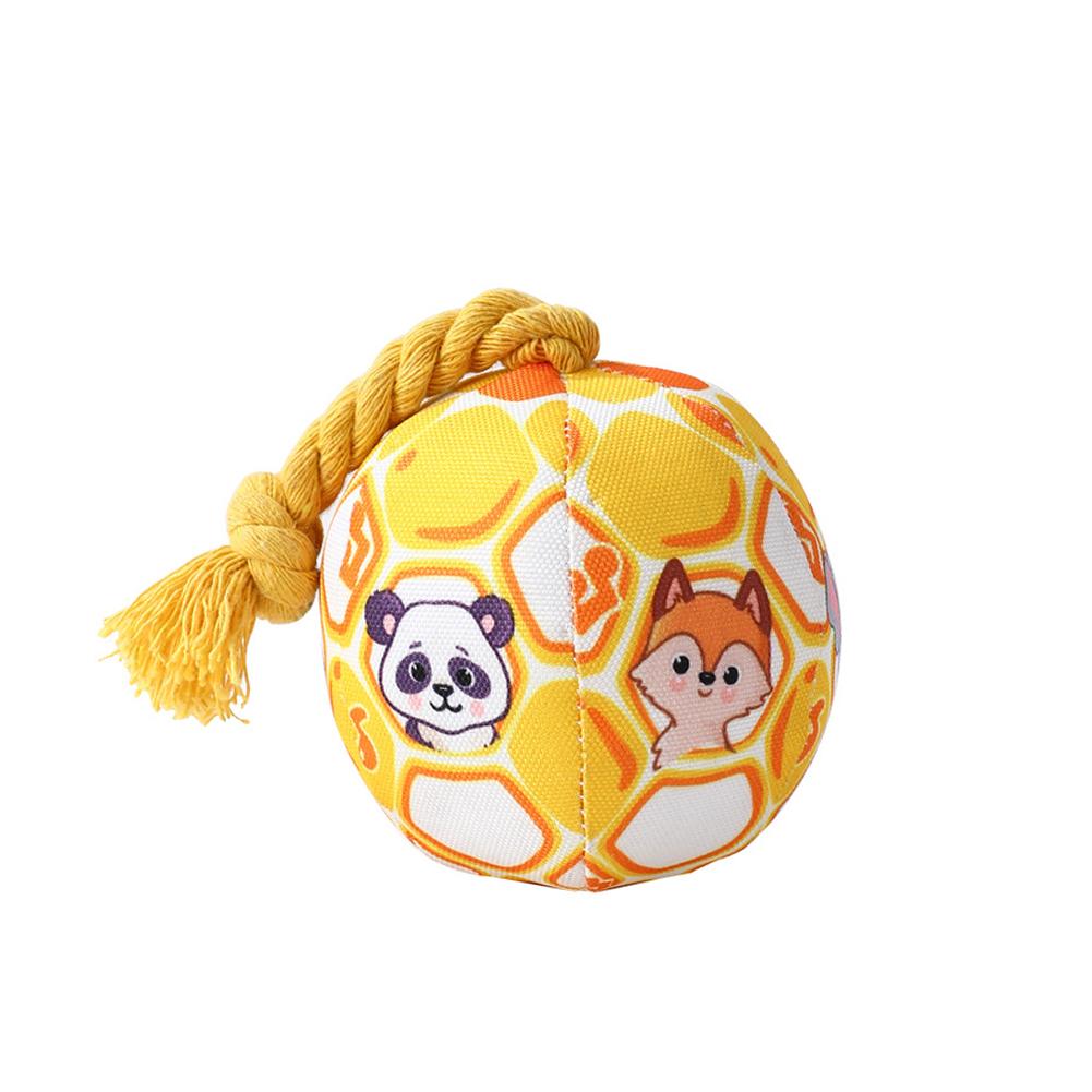 Interactive Ball Dog Toy for Aggressive Chewers Training Decompress Bite Resistant Plush Handle Dog Toys with Bells Pet Supplies