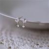 925 Sterling Silver French Simple Crystal Bud Stud Earrings Women Light Luxury Temperament Wedding Party Jewelry Gift