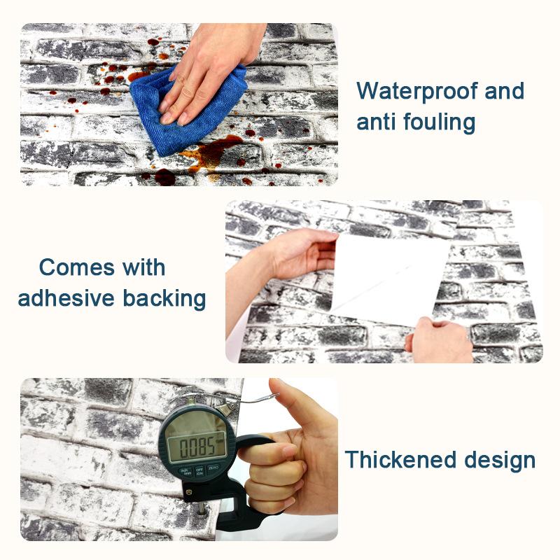 1 рулон Водонепроницаемая 3D наклейка на стену для гостиной, Ремонт шкафа, Самоклеящиеся обои для кухни, 0,45x10 м