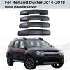 Хромированные серебристые автомобильные аксессуары для Renault Duster 2014 2015 2016 2017 2018 Наклейки на ручки дверей из углеродного волокна, глянцево-черные