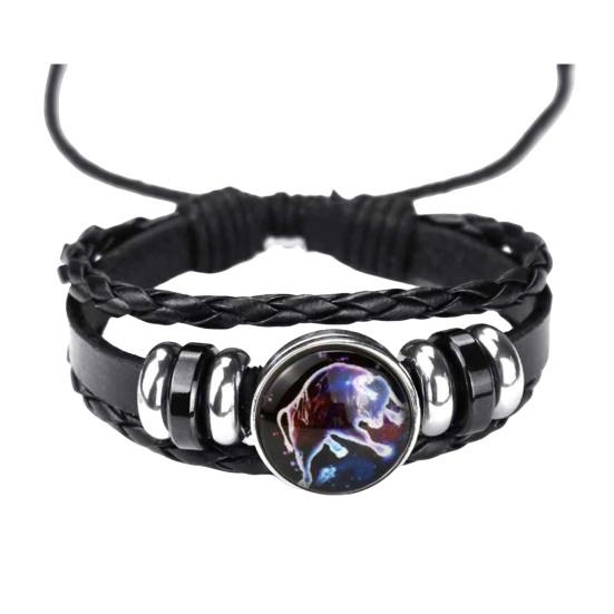 Браслет-унисекс Constellation, многослойный, плетеный, из искусственной кожи, регулируемый, сплав, светится ночью