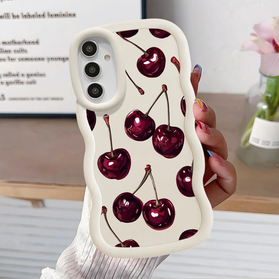 Мягкий чехол для телефона Samsung Galaxy A52 A21s A13 A16 A11 A15 A14 A12 A03 A06 A23 A05 A33 A22 A04 A53 Фрукты Вишня