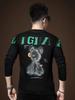 European Station 2025 New Trendy Brand Bear Print Long-Sleeve T-Shirt Men's Autumn Casual Round-Neck Base Shirt Tee