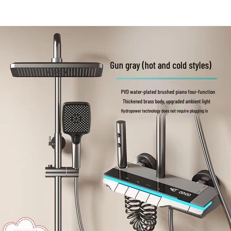 Gunmetal Grey Four-Function Shower System