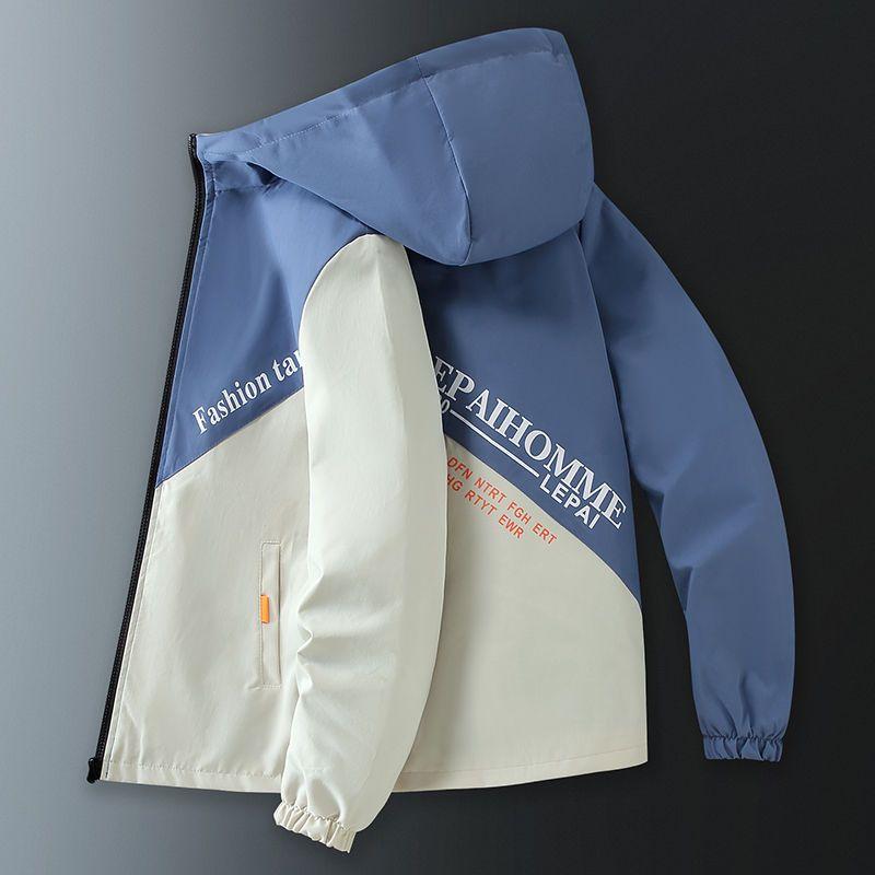 Весенне-осенние мужские куртки с капюшоном, ветрозащитные модные мужские ветровки, свободные пальто, студенческие куртки, верхняя одежда