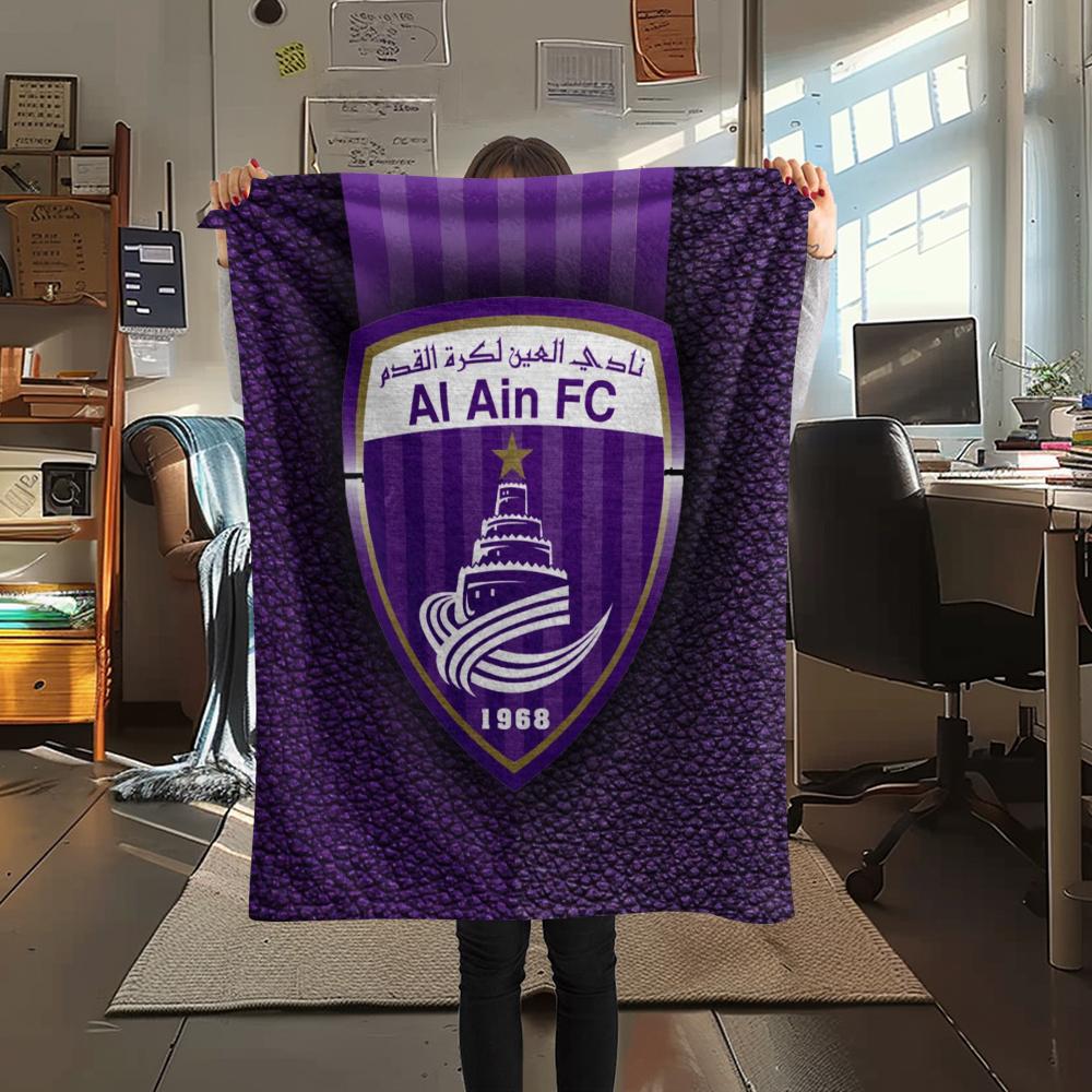 Al Ain FC pattern Flannel Blanket, High quality Comfortable for All Seasons, Home Decor, Warmth and Comfort, Perfect for Gifts.