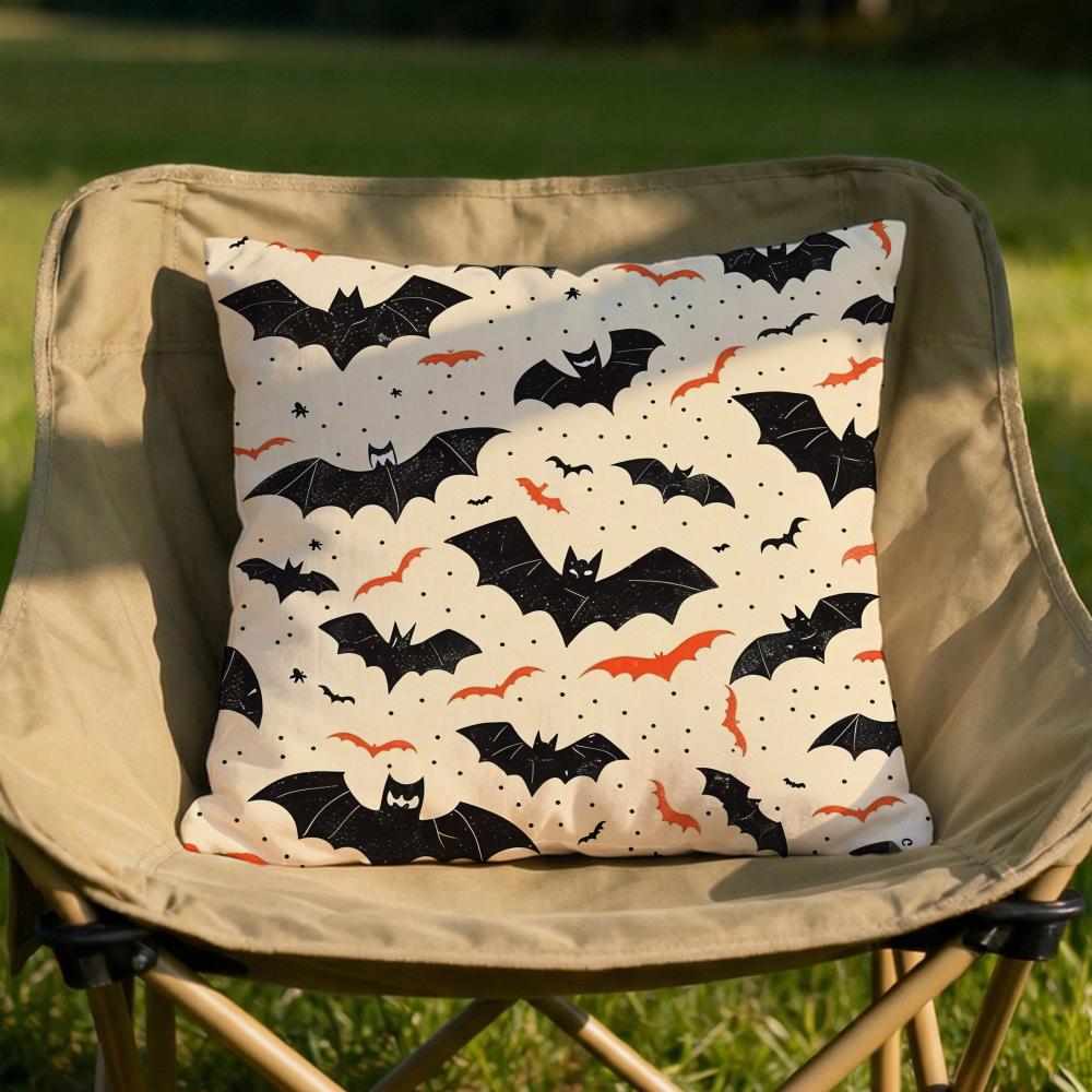 Halloween scary bats Cushion Cover Soft Reversible Durable Pillow Cover MultiScene Use for Home Car Daily Comfort