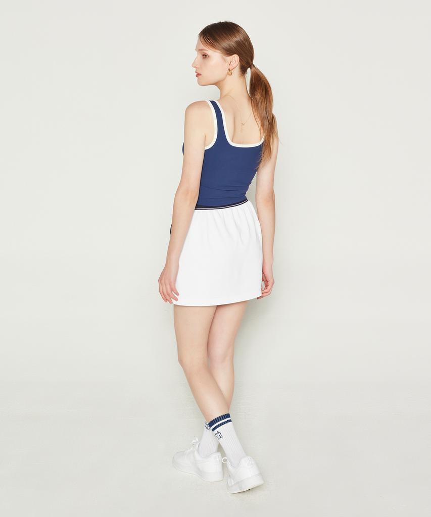 Dave And Days Side Band Skirt White