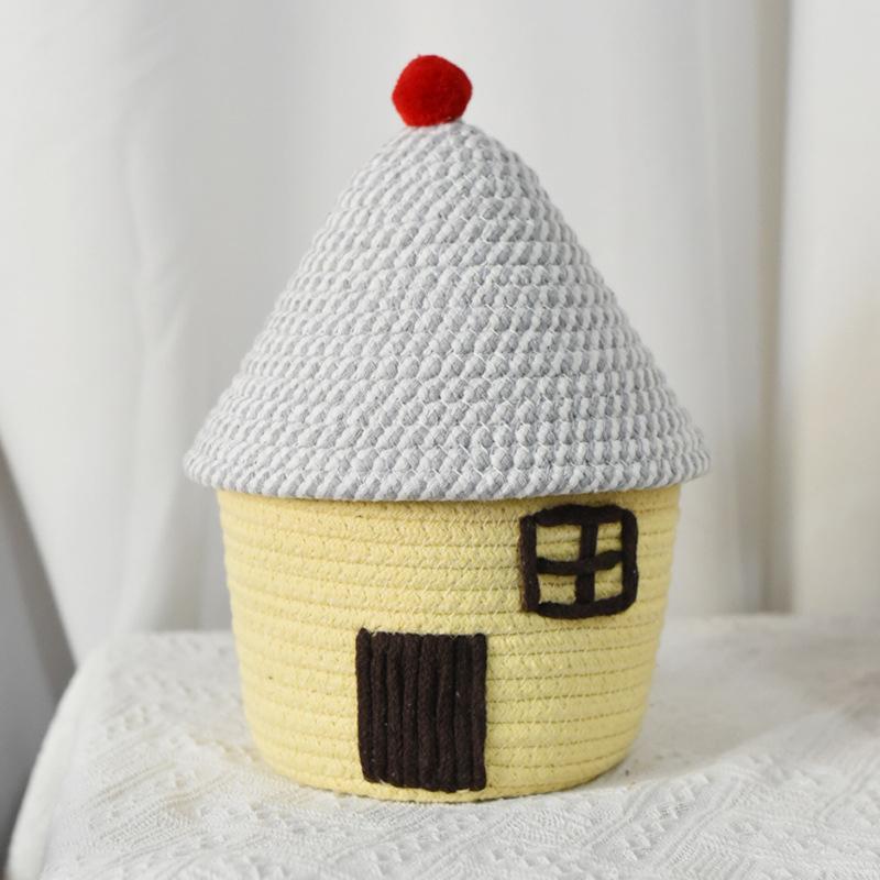 1 шт. Маленькие контейнеры для дома INS с крышкой Домашнее хранение Плетеные корзины из хлопковой веревки Богема 5 стилей