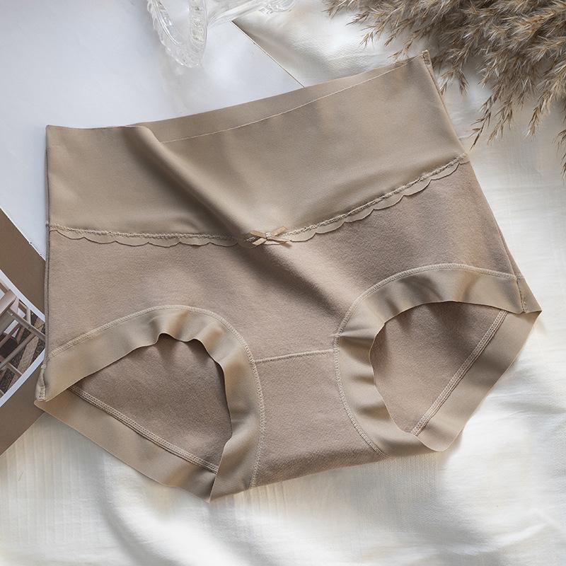 «Женское бесшовное хлопковое нижнее белье с высокой талией — антибактериальное, большого размера, легкая поддержка живота, подтяжка бедер»