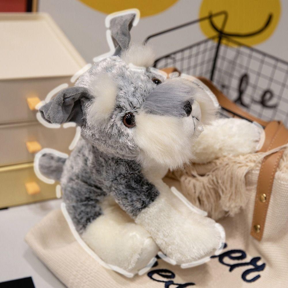 Simulation Schnauzer Dog Plush Stuffed Animal Stuffed Puppy Doll Dog Plush Toys  Birthday Gift