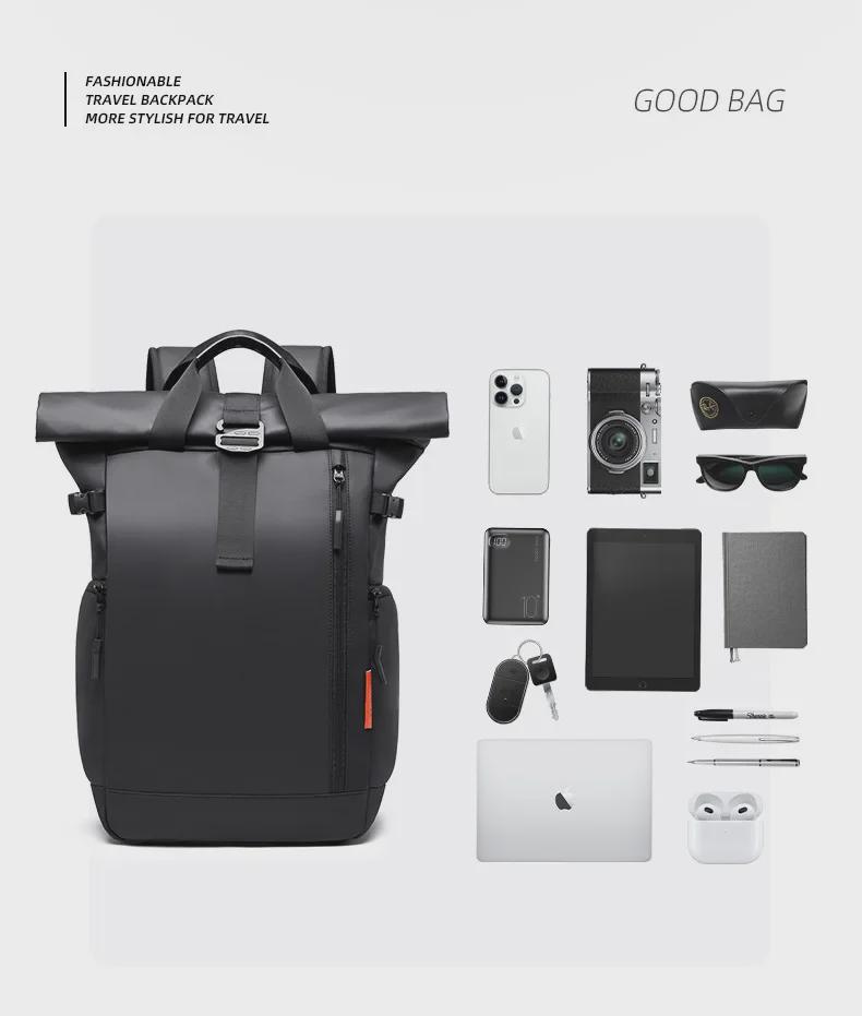 Men's High-End Fashion Laptop Backpack - Large Capacity, Waterproof Oxford Cloth, Stylish Schoolbag