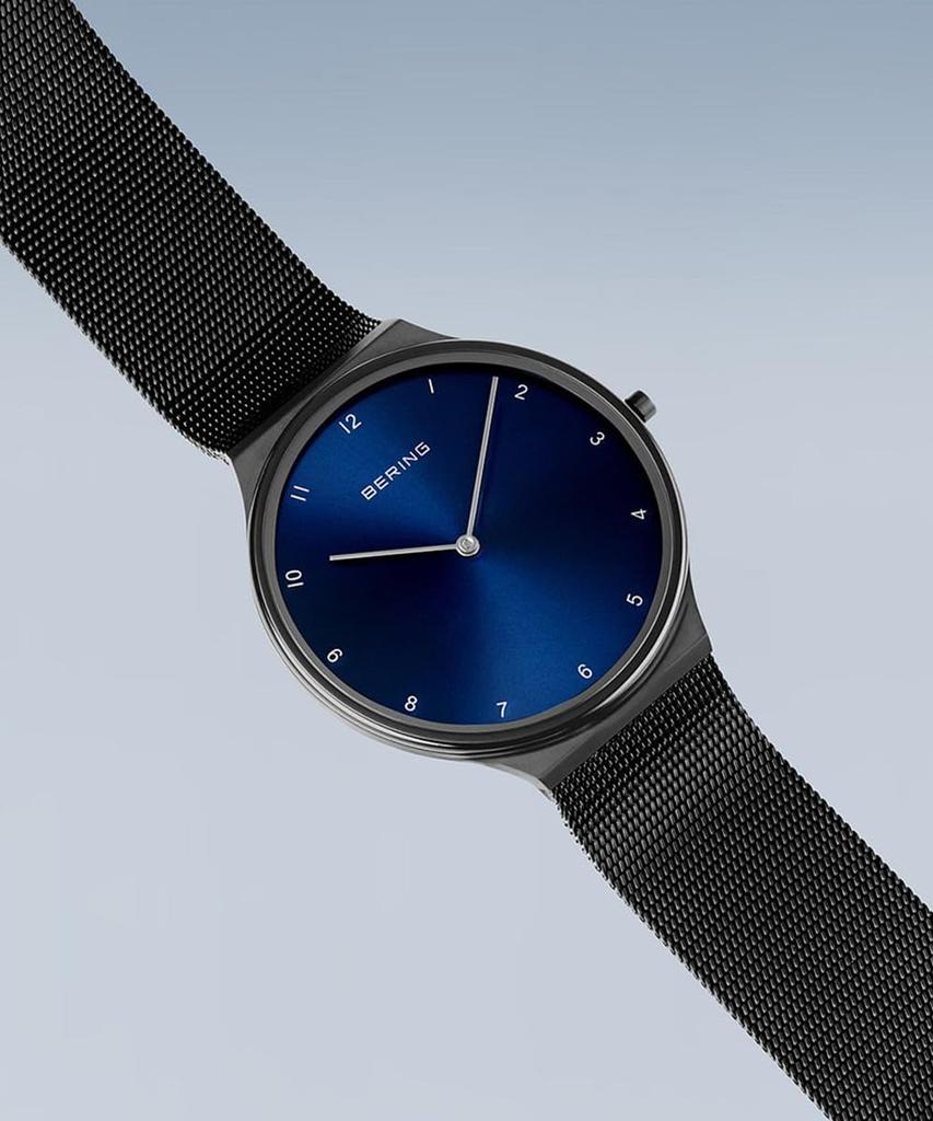 BERING Analog Quartz Ultra Slim x Stainless Steel Sapphire [Officially Imported] Men's & Women's (Unisex) Watch, Collection, 18440-227 (Blue Black),