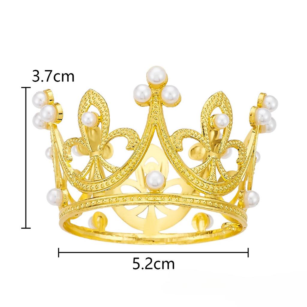 1/50pcs Mini Crown Cake Decoration Tiny Baby Small Pearl Tiara Crown Princess Topper Children Hair Ornaments Party Cake Decors