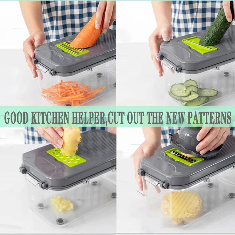 Овощерезка модернизированная 22 в 1 овощерезка с 13 лезвиями из нержавеющей стали наборы гаджетов для измельчителя продуктов
