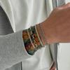 SHIXIN 4pcs/set Trendy Silver Color Cuban Chain Bracelet Men Hip-hop Adjustable Multi-layer Twisted Chain Bangle Male Jewelry