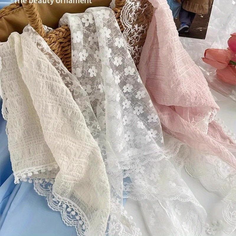 Летний головной убор, повязка на голову с французским пасторальным треугольным платком для волос, женская, для девочек, кружевная лента