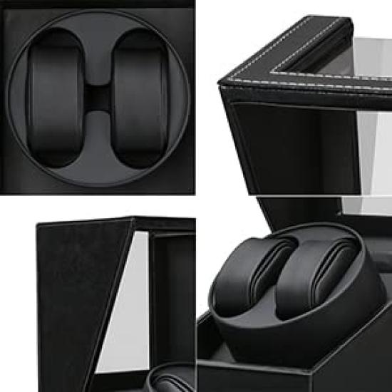 Автоматические часы Сделано в Японии с двигателем Mabuchi Подходят всем и Обновление 2022 Виндер, Дизайн, Мужские Женские Часы, (Черная кожа-135B)