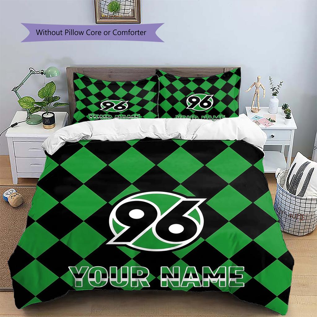 Custom Name Hannover 96 Pattern Bedding Quilt Set Home Decoration Gift (1 * duvet cover + 2 * pillowcase without core)