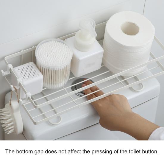 Полка для ванной комнаты Компактная полка для хранения без перфорации, простая установка в ванной комнате над унитазом для дома