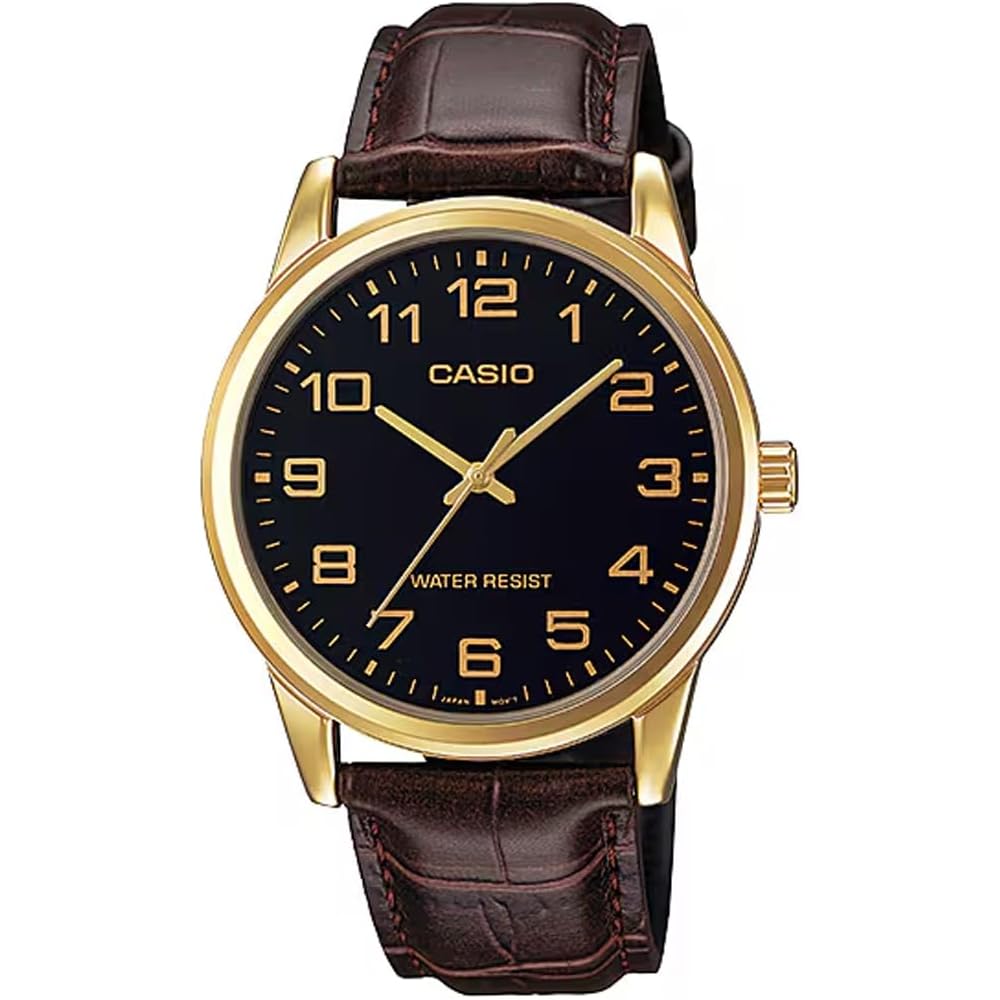 Casio MTP-V001GL-1B Analog Quartz Men's Watch Gold Black Casual Style