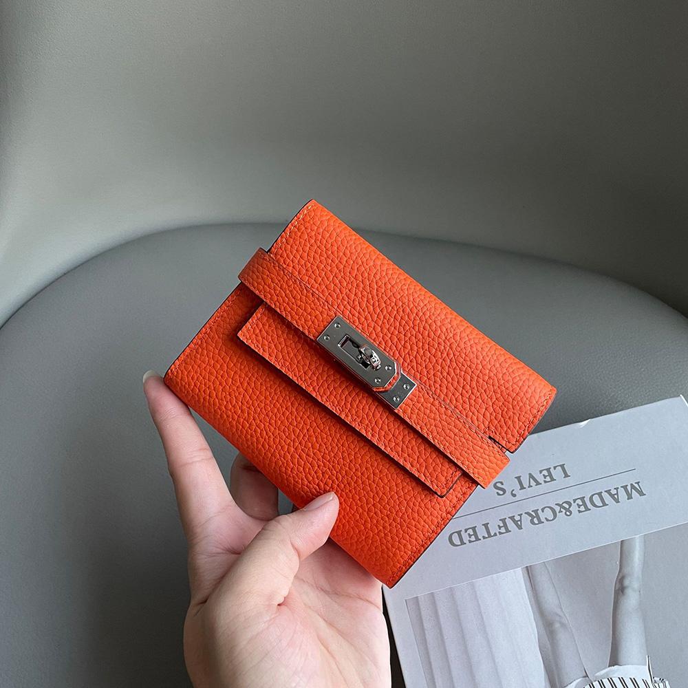 Роскошные женские кошельки из натуральной кожи, первый слой коровьей кожи, короткий кошелек, брендовый стиль, серебристая застежка-турникет, кошелек-бифолд без логотипа