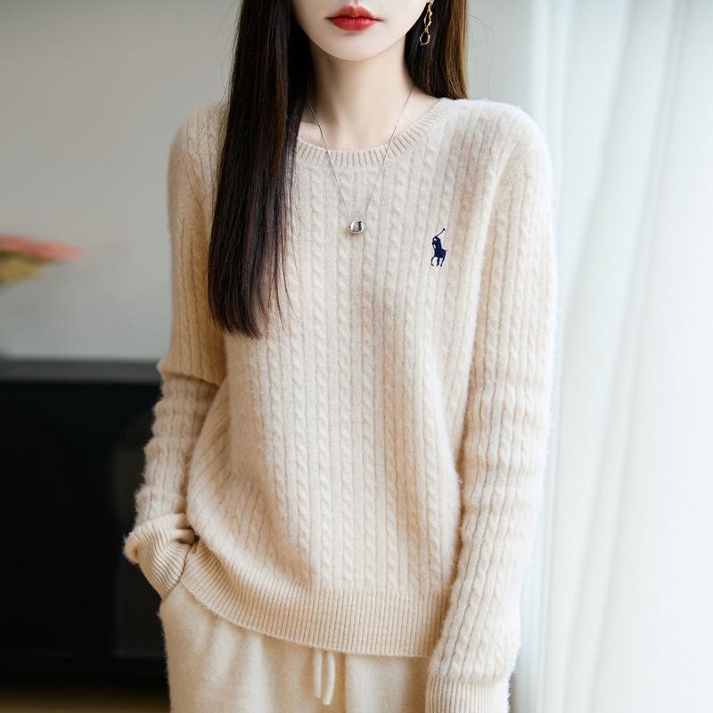 Женский приталенный шерстяной свитер крупной вязки - Коллекция Осень/Зима