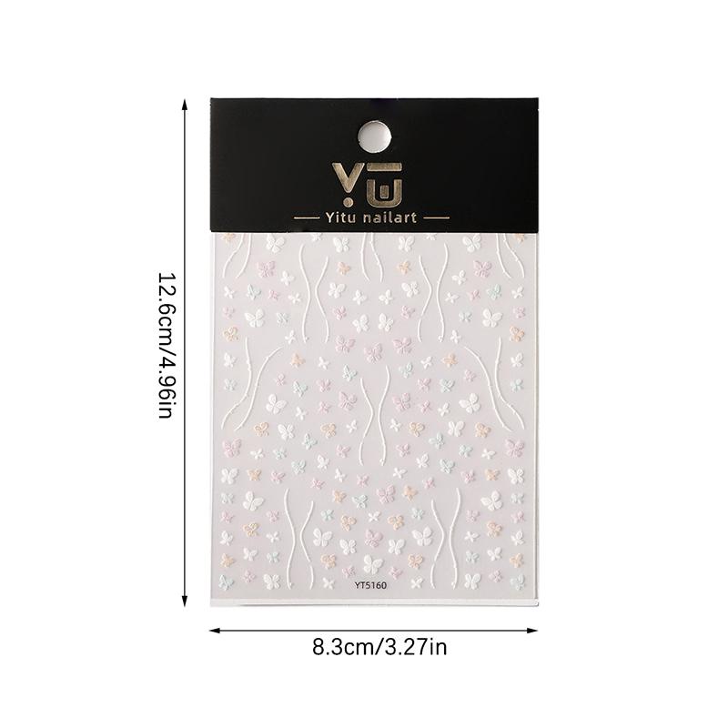 Наклейки для дизайна ногтей в виде бабочек, тисненые наклейки для ногтей, дизайн ногтей, самоклеящиеся материалы для ногтей для женщин, украшение для маникюра