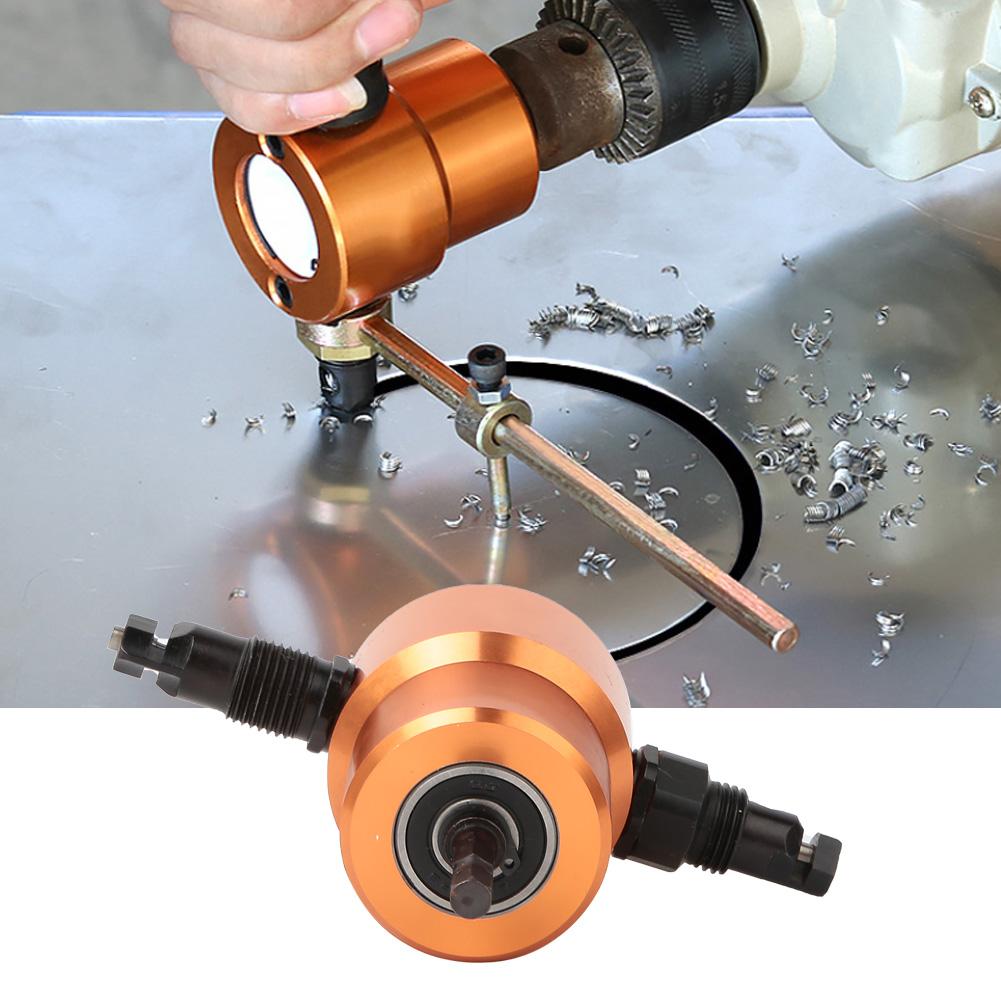 360 градусов двухголовочный резак для листового металла универсальный вырубной станок дрель DIY режущий инструмент для ремонта автомобиля