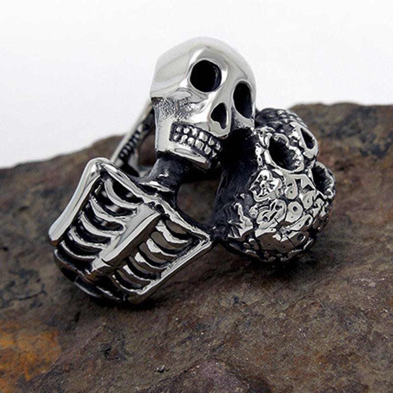 Men's Personality Ring Titanium Steel Skull Ring Punk Ring Men's Accessories