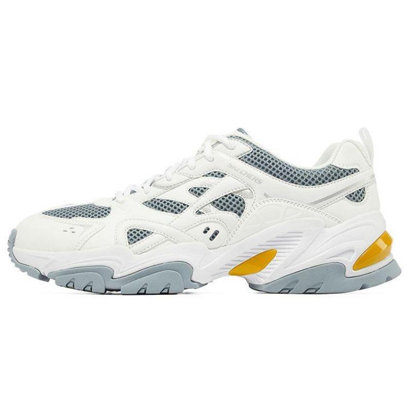 STAMINA x Skechers Co-branded Men Retro Functional Low Chunky Sneakers White Gray 237234-WMLT