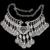 Women's Bohemian Tribal Vintage Coin Gypsy Chain Choker Statement Necklace