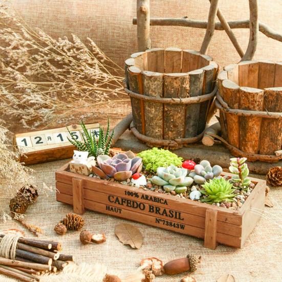 Rectangle Wooden Planter Box Garden Yard Flower Succulent Container Planting Pot
