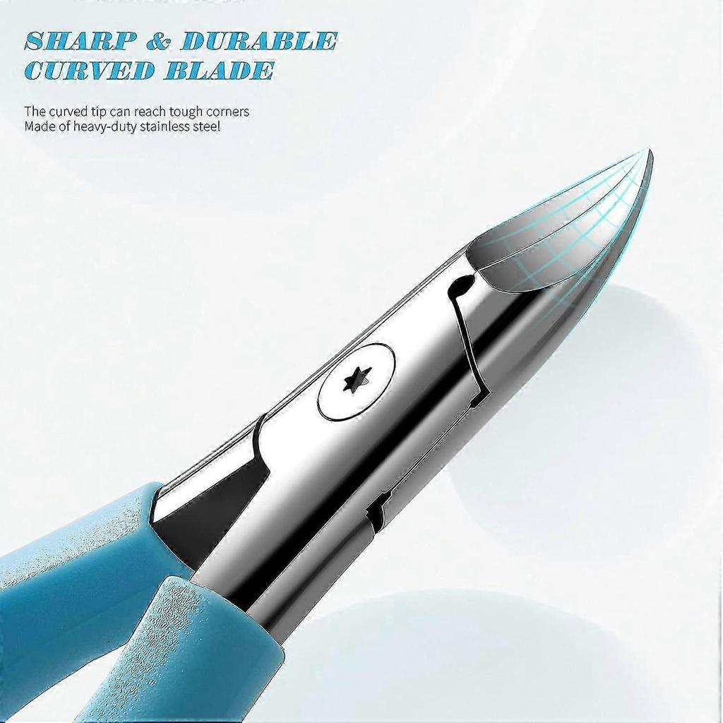 Precision Stainless Steel Toenail Clippers - For Thick Toenails with Soft Handle